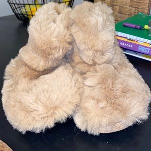 Furry house slippers